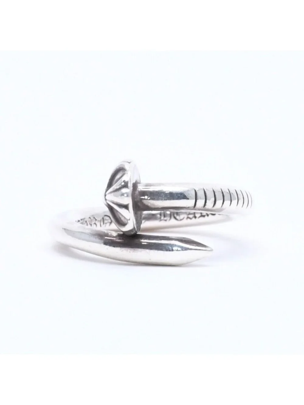 Chrome Hearts Rng Nail Cross Ball Ring 925 Sterling Silver